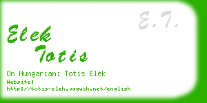 elek totis business card